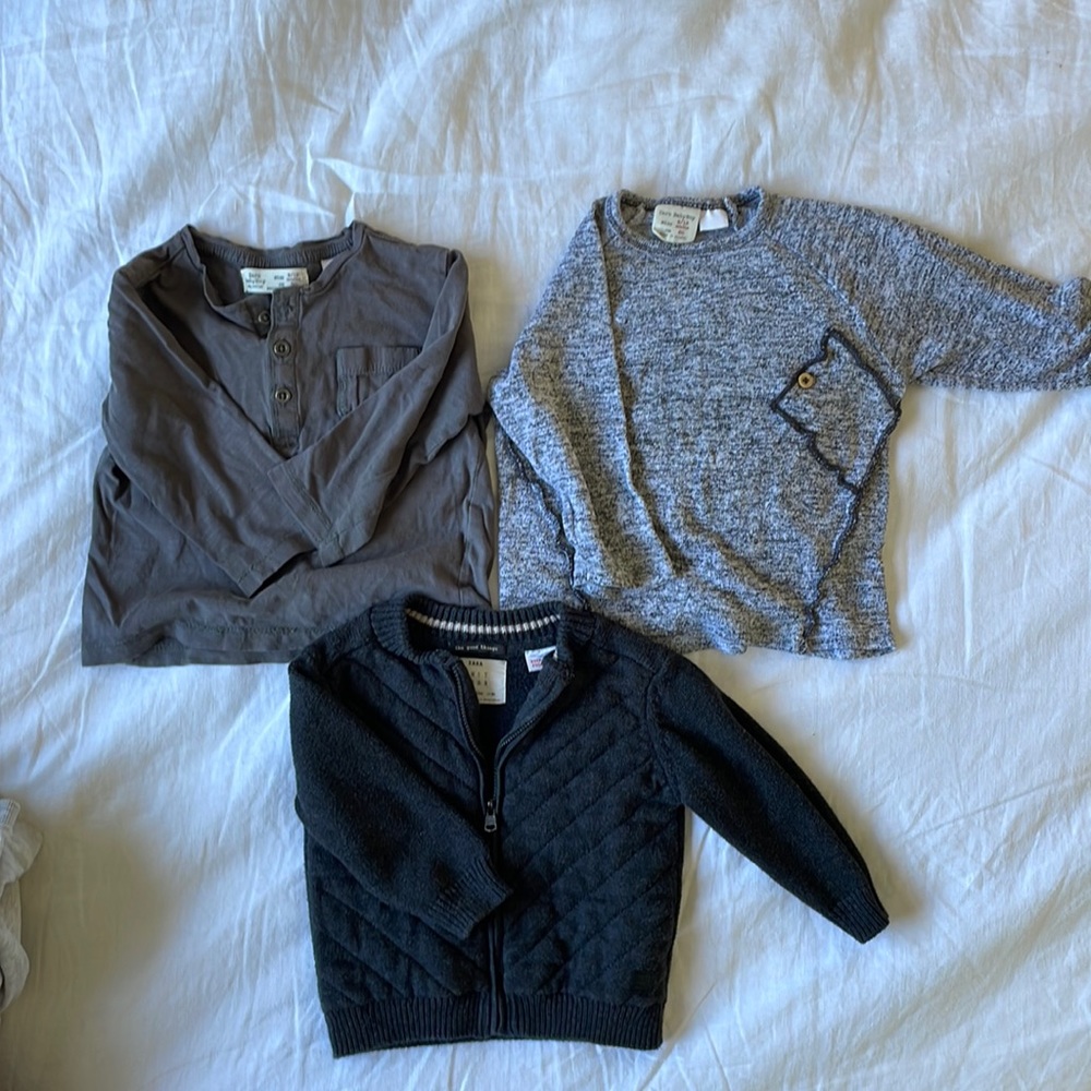 Zara Long Sleeve + Sweater Bundle 9-12M